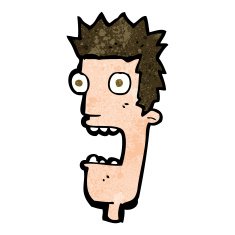 cartoon shocked man's face N13