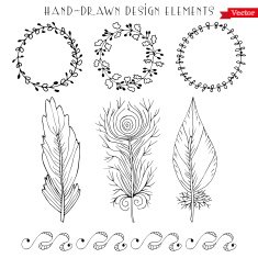 Hand drawn design elements N24