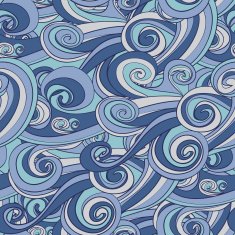 hand drawn blue wave pattern