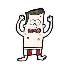 cartoon frightened swimmer N2