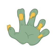 zombie hand vector on white background