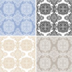 Seamless backgrounds set retro geometric ornament lace pattern
