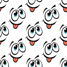 Happy emoticon face seamless pattern
