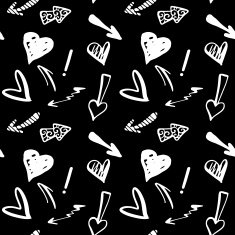 Seamless pattern with hearts and arrows