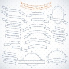 Set of retro ribbons and frames N4