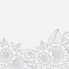 Flower ornament frame N4