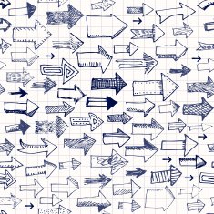 Seamless background of doodles arrows
