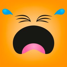 Vector Cute Cartoon Orange Crying Face