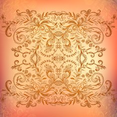 Chocolate floral ornament mandala background card