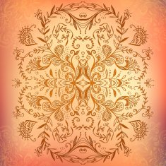 Chocolate floral ornament mandala background card N2