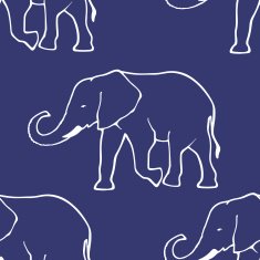 Seamless pattern with hand drawn silhouette elephants N20
