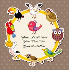 Cartoon bird card N2