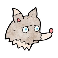 cartoon unhappy wolf N5