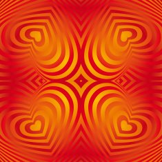 Red heart Valentines day seamless background Three-dimensional volumetric image