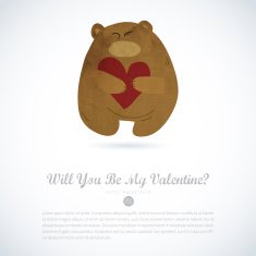 Vector vintage love card with cute animal N17