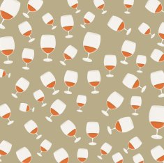 Vintage pattern wineglasses with red wine Vector illustration
