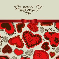 Valentine's greeting card with heart pattern N2