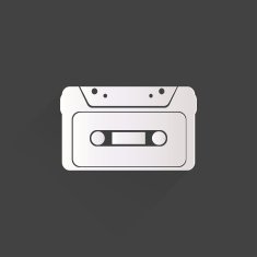 Compact Cassette icon flat design hipster style N6