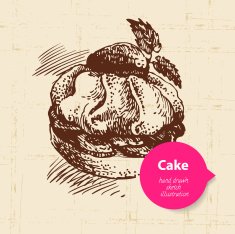 Vintage sweet cake background with color bubble N3
