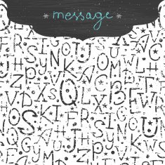 Chalkboard alphabet letters horizontal frame seamless pattern background