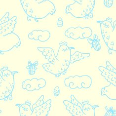 Pattern with birds and eggs