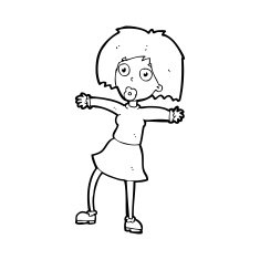 cartoon surprised woman N355