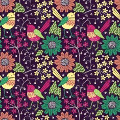 Seamless floral pattern with birds N14
