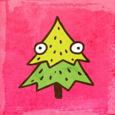 Cute Tree on Grunge Background
