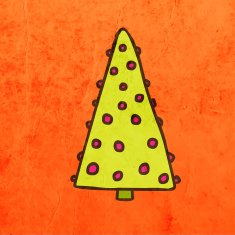 Christmas Tree on Grunge Background N3