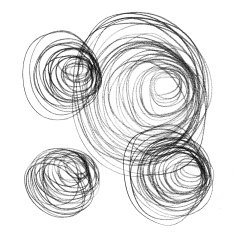 painted texture black abstract circles bubbles isolated on white