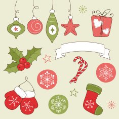 Winter holidays doodles
