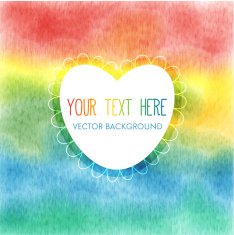 Rainbow watercolor frame