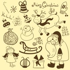 Christmas new year vector set