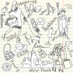 Shopping in New York doodles N5