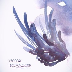 Watercolor background with angel wings N2