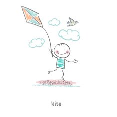 man with a kite Illustration N2
