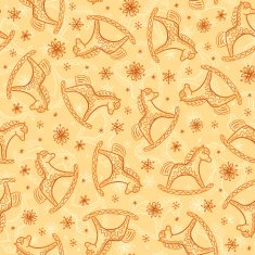 Vintage colors children horse toy seamless pattern