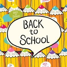 Seamless school pattern with speech bubbles and pencils N4