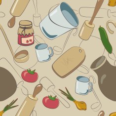 traditional kitchen seamless pattern