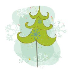 Vintage Christmas Tree Card