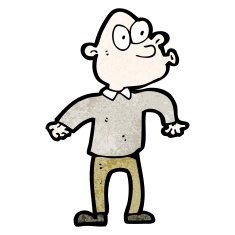 cartoon curious man N111