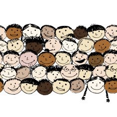 Crowd of funny peoples seamless background for your design N4