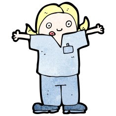 cartoon nurse shrugging shoulders N2