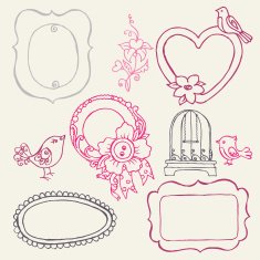 Doodled Frame Border Set N4