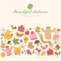 Autumn background Doodle style N14