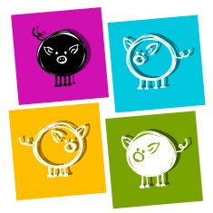 Cute piggy for your design N12