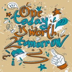 Hand drawn text lettering with Quotations and Proverb