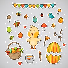 Sticker with the Easter chick