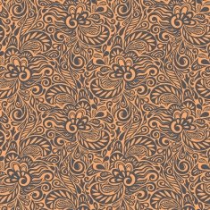 Seamless abstract curly floral pattern N6