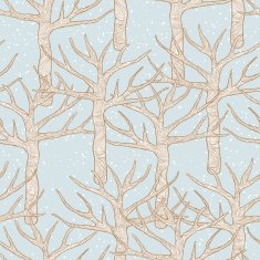 Decorative seamless pattern with trees Vector illustration N3